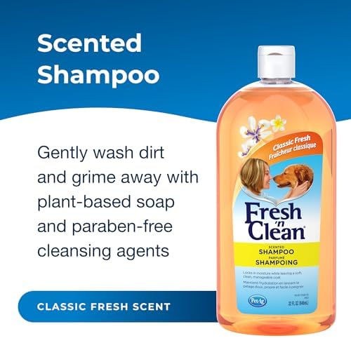 PetAg Fresh ’n Clean Scented Shampoo, Classic Fresh Scent - 32 oz - Moisturizes with Vitamin E & Aloe Vera - Strengthens & Repairs Coats - Soap Free - Image 2