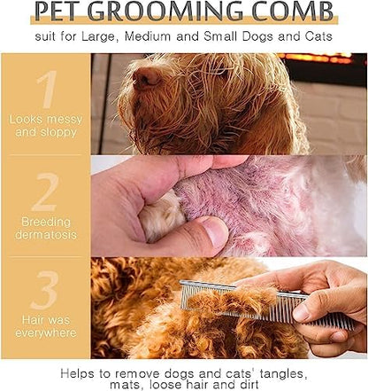 Dog Combs for Grooming, Metal Cat Comb for Long Haired - Image 4