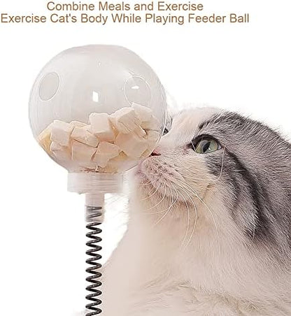 Marchul Cat Puzzle Feeder, Interactive Cat Toy with Treat Dispenser & Roller Track Ball, Wooden Slow Feeder Ball for Indoor Cats, 3-in-1 Food Puzzle Toy for Mental Stimulation - Image 4