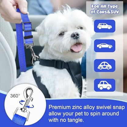 BWOGUE Dog Seat Belt for Car, Headrest Restraint Bungee Lead, Dark Blue - Image 5