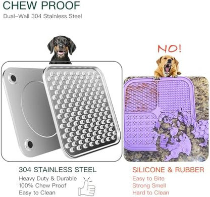 Lick Mat for Dogs & Cats, Double-Wall Stainless Steel, Large-1Pack - Image 2