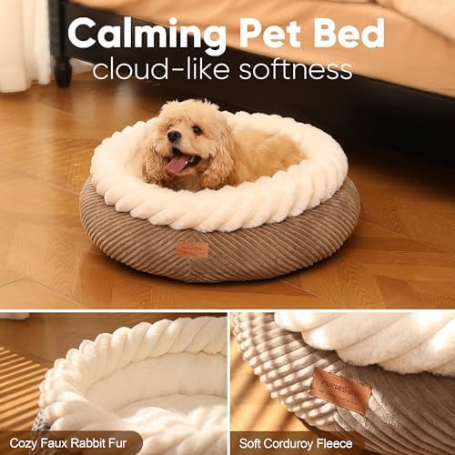 FUKUMARU Cute Cat Bed, 25in Large Round Cat Beds for Indoor Cats, Washable - Image 2