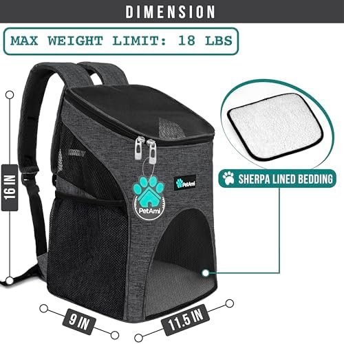 PetAmi Cat Backpack Carrier for Small Dogs and Large Cats, Airline Approved - Image 2