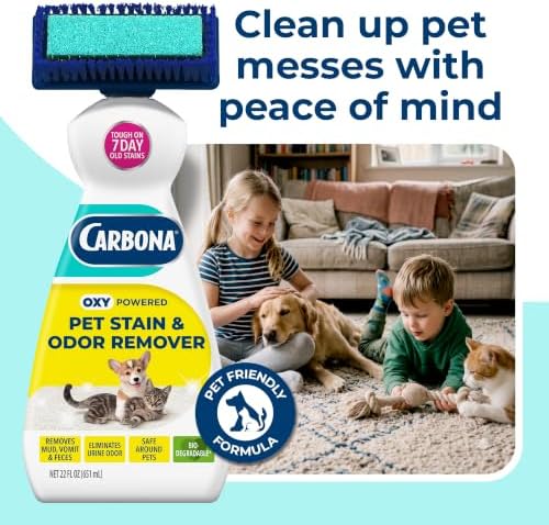 Carbona 2-in-1 Oxy-Powered Pet Stain & Odor Remover (22 Fl Oz, 1 Pack), Carpet Spot Cleaner Removes Urine Odor, Lifts Mud & Vomit Stains, Prevents Resoiling - Image 5