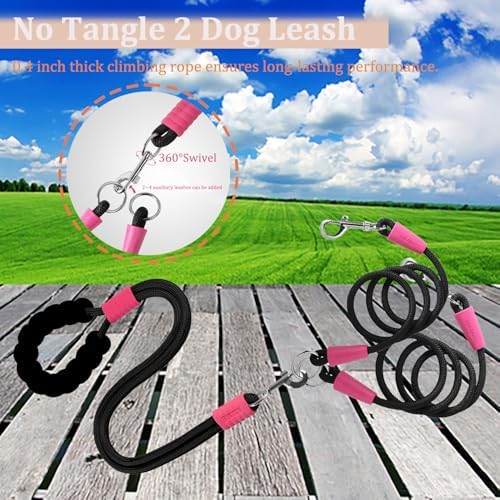Double Dog Leash for Two Dogs Walking No Tangle Hands Free - Image 2