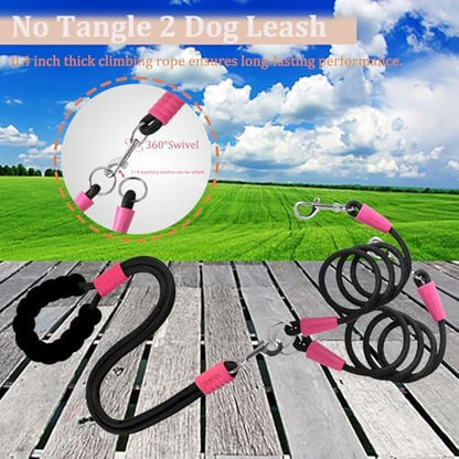 Double Dog Leash for Two Dogs Walking No Tangle Hands Free - Image 2