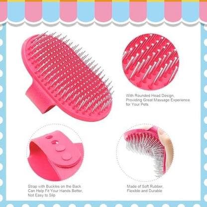 Rabbit Grooming Kit, Rabbit Brush for Shedding with Bunny Nail Clipper, Rabbit Nail Trimmers with Pet Combs for Hamster Guinea Pig Ferret by KALAMANDA(Pink) - Image 3