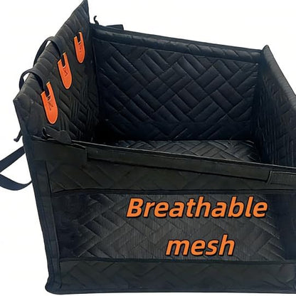 Waterproof Dog Car Seat Cover, Back Seat Extender for Large Dogs, Thickened Mesh Pet Car Seat with Storage Basket, Universal Fit