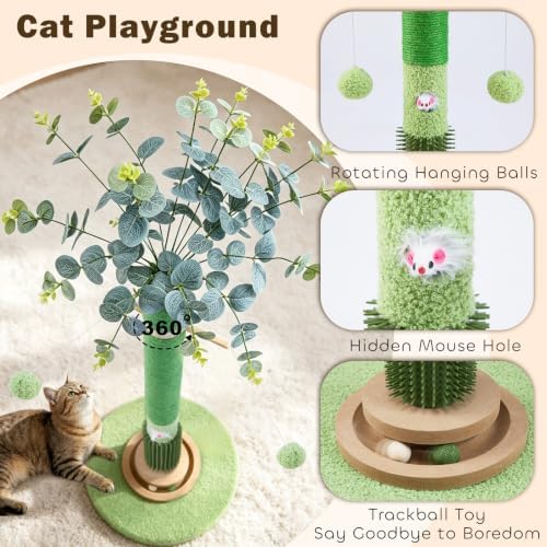 37.5'' Tall Cat Scratching Post,Cat Toys,Scratcher Tree for Indoor - Image 3