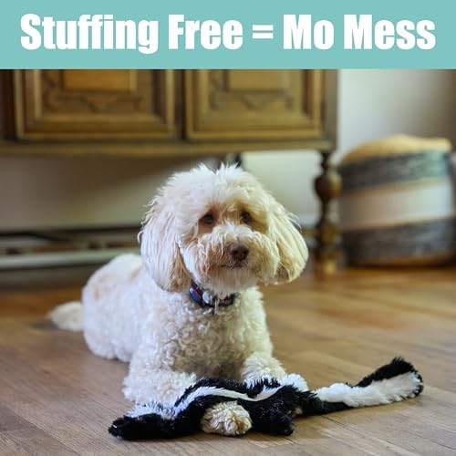 SPOT Skinneeez Skunk 23-Inch Stuffing-Free Plush Dog Toy – Realistic Design with 2 Squeakers – Durable, Soft Polyester for Medium & Large Dogs – Tug, Fetch & Shake Play – for Moderate Chewers - Image 4