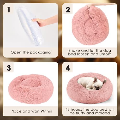 Hoewina Dog & Cat Bed, 20in Cat Beds for Indoor Cats (Pink) - Image 6