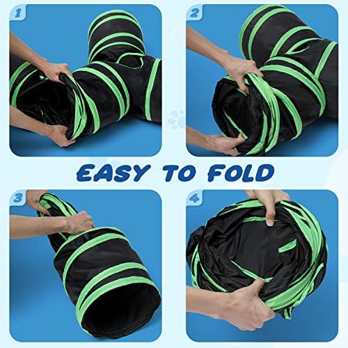 Upgraded Cat Tunnel Bone-Type, 4 Way Collapsible Cat Playhouse Pet Play Tunnel Tube with Storage Bag for Cats, Puppy, Rabbits, Ferret, Guinea Pig, Indoor and Outdoor Use - Image 5