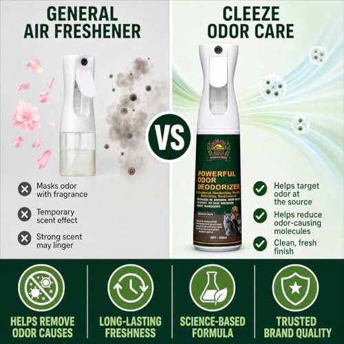 Cleeze Pet Odor Eliminator Spray for Strong Odor, Dog Deodorizing Spray for Dogs and Cats, Pet Deodorizer, Pet Odor Spray for Urine, Carpet, Furniture, Fabric, Safe for Pets, Natural Ingredients, 10oz - Image 5
