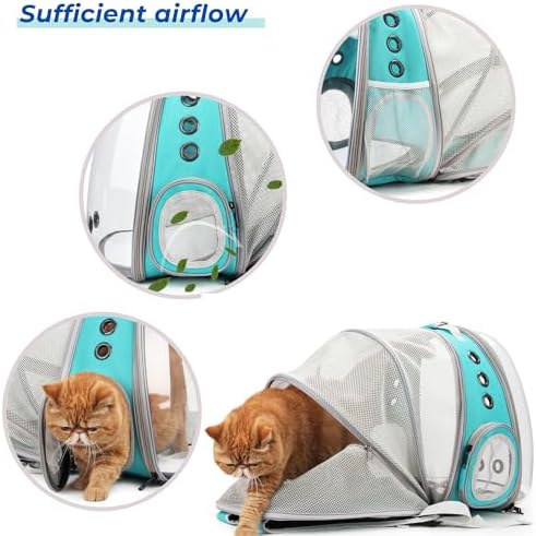 Lollimeow Cat Carrier Backpack, Expandable Bubble Pet Carrier for Cats and Small Dogs, Airline Approved Travel Backpack for Hiking, Walking & Outdoor Adventures - Supports up to 14 lbs - Image 4