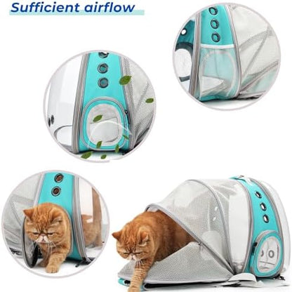 Lollimeow Cat Carrier Backpack, Expandable Bubble Pet Carrier for Cats and Small Dogs, Airline Approved Travel Backpack for Hiking, Walking & Outdoor Adventures - Supports up to 14 lbs - Image 4