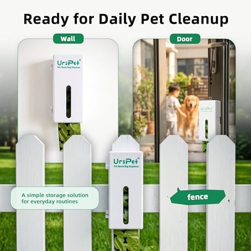 URSPET Dog Poop Bag Dispenser with 4 Rolls, Wall Mount Pet Waste Holder - Image 4