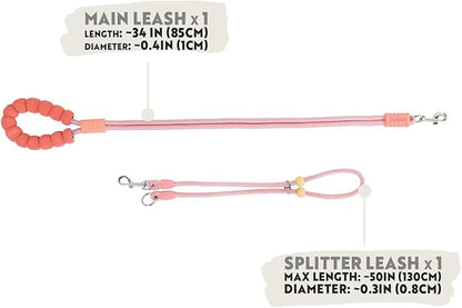 Hands Free Dog Leash for Small Medium Large Dogs, Single or Double Dog Leash with Adjustable Length Split Leads and Padded Handles