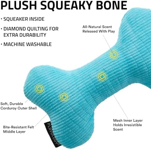 Playology Durable Plush Bone Toy- Crinkle Bone - Jumbo,Peanut Butter Scent - Image 2