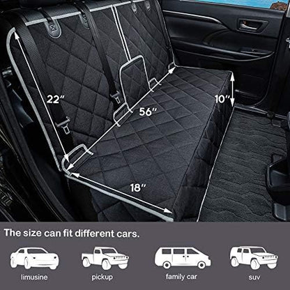 petalage Dog Car Seat Cover Waterproof 56” x 50“ for for Trucks Cars & SUVs Back Seat Heavy-Duty Nonslip Pet Car Seat Cover Protector - Image 3