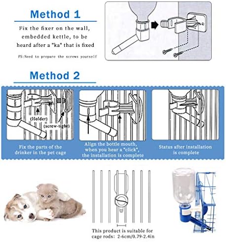 Andiker Dog Water Bottle for Crate, No-drip 350ml Dog Water Dispenser Adjustable and Detachable Installed on the Kennel Cage Water Bottle for Dogs and Puppy Drinking Water - Image 5
