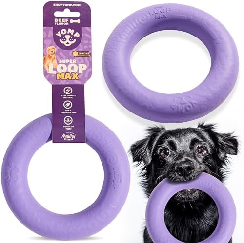 Yomp SuperLoop Max Dog Chew Ring Toy – Durable, Dishwasher Safe, for Active Play, Tug, Fetch & Chew, Freezer Safe for Teething Relief, Made of Non-Toxic, All-Natural Rubber by Yomp