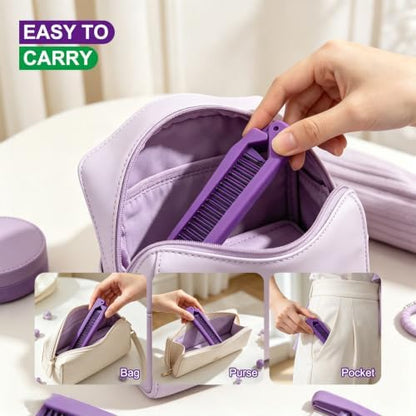 Folding Small Dog Grooming Brush (Hot Pink） - Image 6