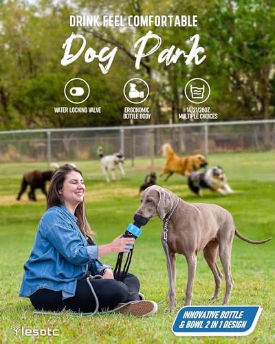 lesotc Dog Water Bottle, Portable Pet Water Dispenser, Leak Proof Travel Squeeze Water Bottle for Dogs, Puppy Essentials Dog Stuff Accessories for Outdoor Walking, Hiking, BPA-Free, Lightweight - Image 3