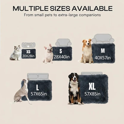 Waterproof Dog Blanket Pet Throw Blankets Fluffy Long Faux Fur Reversible Puppy Blankets 85x57in Furniture Protector Cover for Sofa Bed Couch Bed Cover Washable for Dogs Cats (Grey XL) - Image 5
