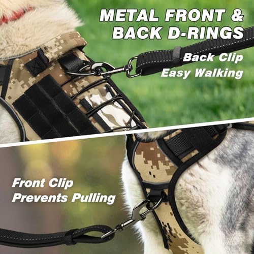 WINGOIN Tactical Dog Harness for Large Dogs,Heavy Duty No Pull Dog Harness - Image 3