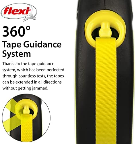 FLEXI® Neon Tape Retractable Dog Leash, Large, 16 ft - Neon Yellow/Black - Image 6
