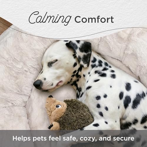 Best Friends by Sheri The Original Calming Donut Dog Bed for Extra-Small Dogs up to 10 lbs, Lux Faux Fur, Mink Dark Gray, 18" x 18" - Image 4