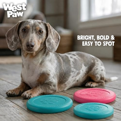WEST PAW Zogoflex Zisc Dog Flying Disc, High Flying Aerodynamic Disc for Dogs Puppy – Lightweight, Floatable Disc for Fetch, Tug of War, Catch, Play – Doubles as Food/Water Bowl, Small 6.5", Geranium - Image 5