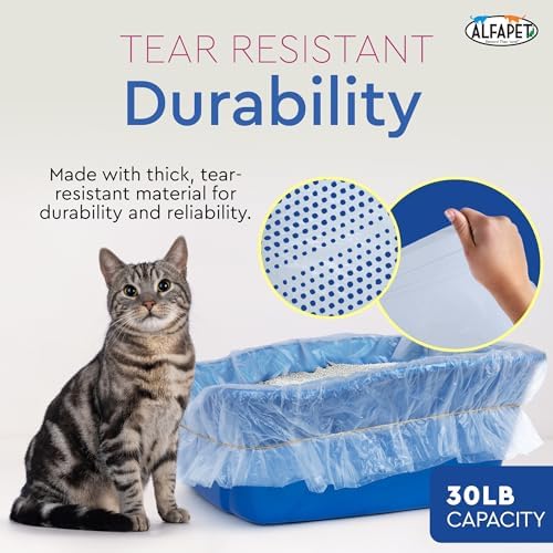 Alfapet Original Sifting Cat Litter Box Liners - Extra Giant 20 Count - Tear-Resistant Cat Litter Bags - Waterproof Kitty Litter Liners - Fits Almost All Litterbox Pan Sizes, 40" x 38", 30 lb Capacity - Image 4