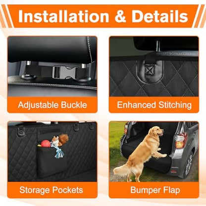 Waterproof SUV Cargo Liner for Dogs, Car Seat Cover Mat, Black - Image 3