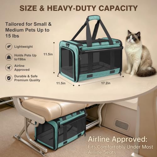 Soft Sided Cat Carrier for Anxious Pets with Privacy Roller Blinds - Image 4