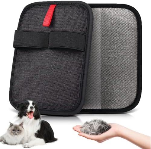 Pet Hair Removal Glove Brush – Reusable Grooming Tool for Cats and Dogs, Ideal for Clothing, Furniture, Carpets, Cat Beds, Car Seats, and More – Upgraded Static Fur Remover (1 Piece) by KATOZOO