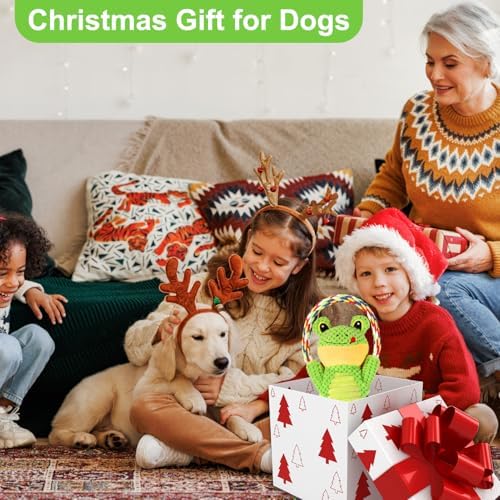 Drmstow Dog Toys for Aggressive Chewers - Interactive Plush Squeaky Toy with Crinkle Paper & Rope, Durable Chew Toys for Anxiety Relief, Small Medium Large Dogs - Image 6
