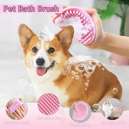 Dog Brush Grooming Kit 6PCS Dog Brush for Shedding-Dogs Brushes for Grooming, Dematting Comb for Dogs, Nail Clipper with Nail File, Flea Comb, Cat Bath Brush-Pink - Image 6