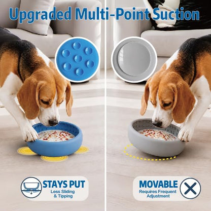 Dog Lick Bowl & Slow Feeder Lick Mat, Blue, Small - Image 3