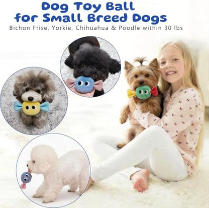 Squeaky Plush Ball Dog Toys for Small Dogs, Mini Breed, 2'' Soft Fuzz Ball - Image 7