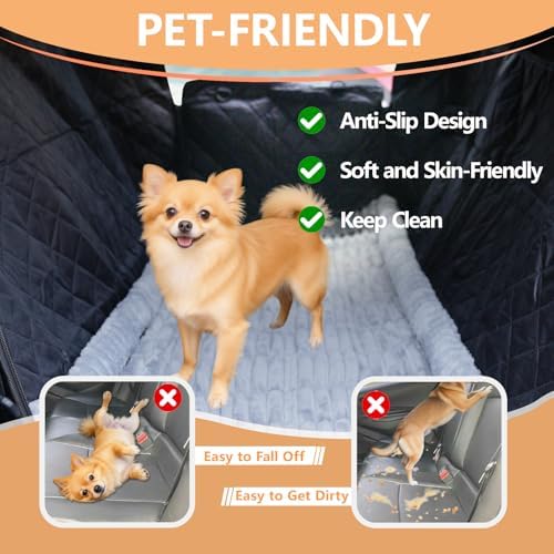 Dog Car Seat Cover 2 Piece Seat Waterproof Hammock and Light Grey Cover - Image 3