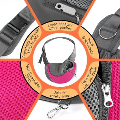 YUDODO Pet Sling Carrier for 10-15 lbs Small Dogs Puppy Crossbody Carrier - Image 4