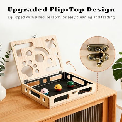 Cat Nail File Enrichment Box, Wood Puzzle Scratcher Toy with Sandpaper - Image 2