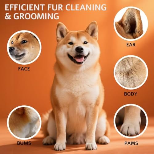 Pet Grooming Wipes, Jumbo Size 8" x 9", Lick-Safe, Alcohol-Free Deodorizing Wipes for Dogs & Cats with Sensitive Skin (Unscented, 50 Grooming Wipes) - Image 6
