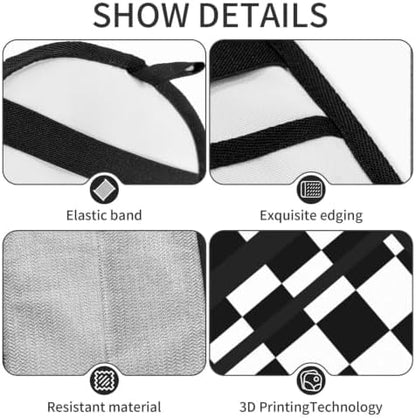 Black Checkered Pet Hair Removal Glove Brush Hair Remover Tool for Carpet - Image 4