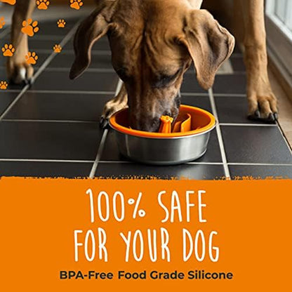 Mighty Paw Slow Feeder Dog Bowls | Interactive Dog Bow Insert - Silicone Puzzle Feeder Insert - Medium for All Sized Breeds (7" x 2") - Image 4