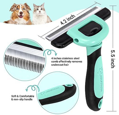 MIU COLOR Pet Grooming Brush, Deshedding Tool for Dogs & Cats, Spring Green - Image 2