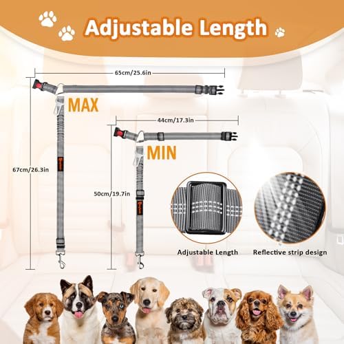 Laqibak Removable Dog Seat Belt Harness for Car, 3 in 1 Pet Seatbelt Leash - Image 7