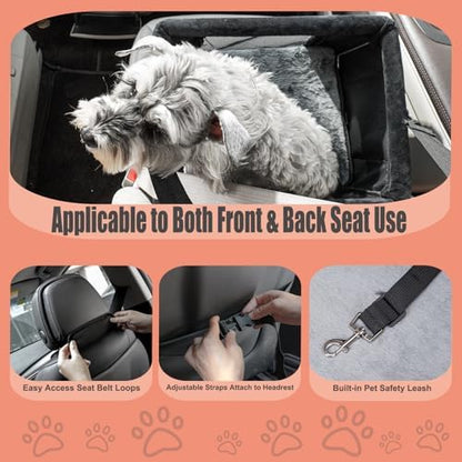 4-in-1 Cat Car Seat and Cat Carrier with Removable Wheels Booster Car Seats for Small Dogs Cats Comes with Shoulder Strap Clip-On Safety Leash and Thickened Pads, Pet Travel Carrier Bed up to 15lbs - Image 7