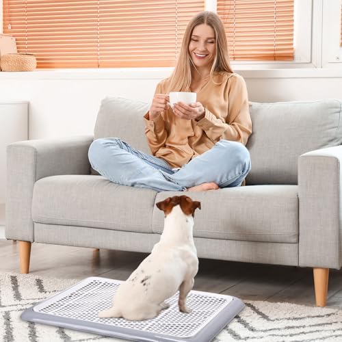 Mifoci Dog Pee Pad Holder Tray with Mesh Potty Training, 19.69 x 14.17 Inch - Image 7